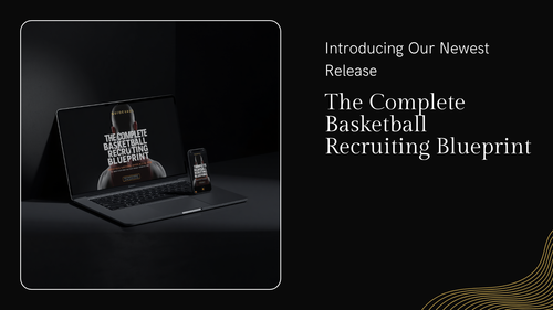 The Complete Basketball Recruiting Blueprint shown on laptop and phone - GuideVault